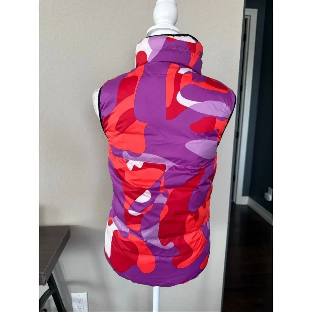 NEW Nike Girls Large Reversible Purple Polka Dot Orange Puffer Vest